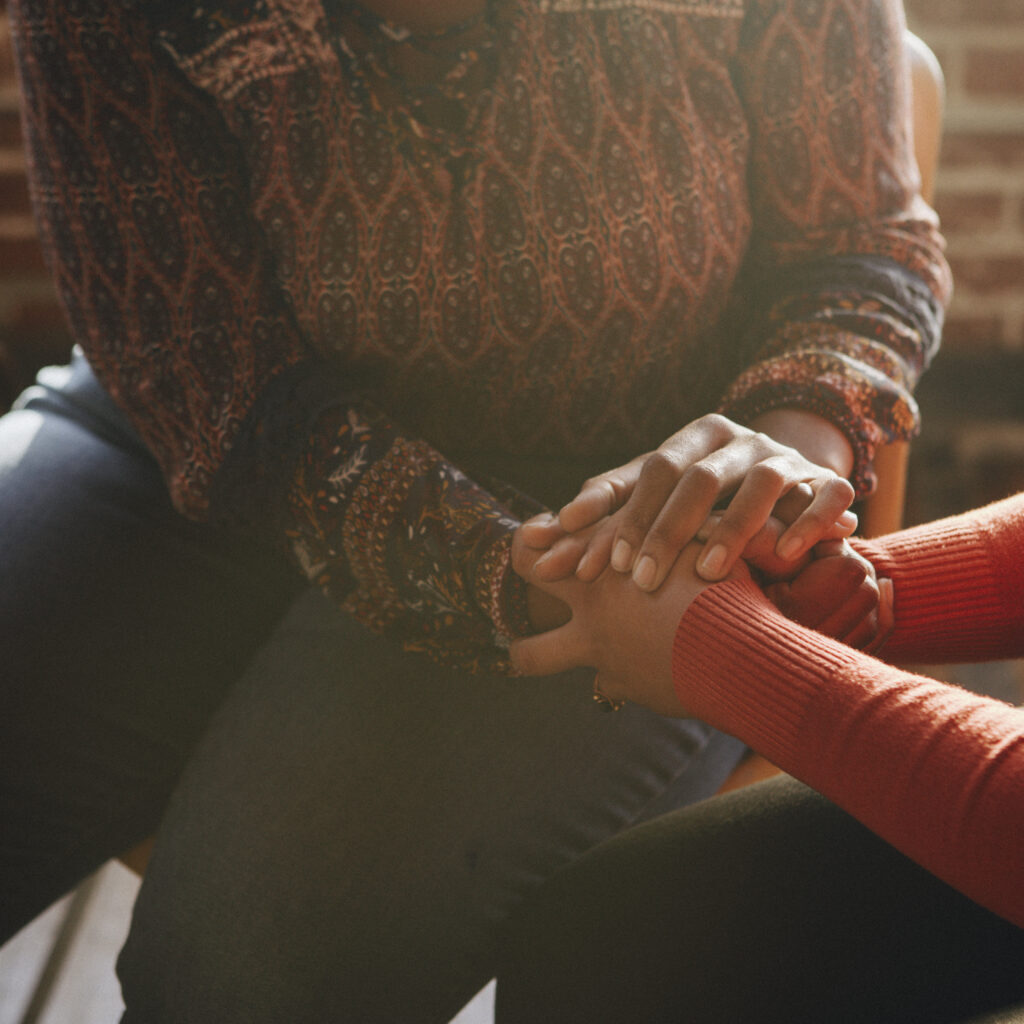 People support each other in a rehab session